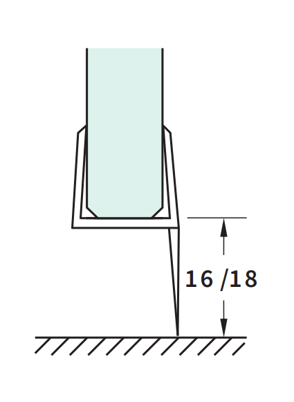H profile shower seal with long lip (18 mm)