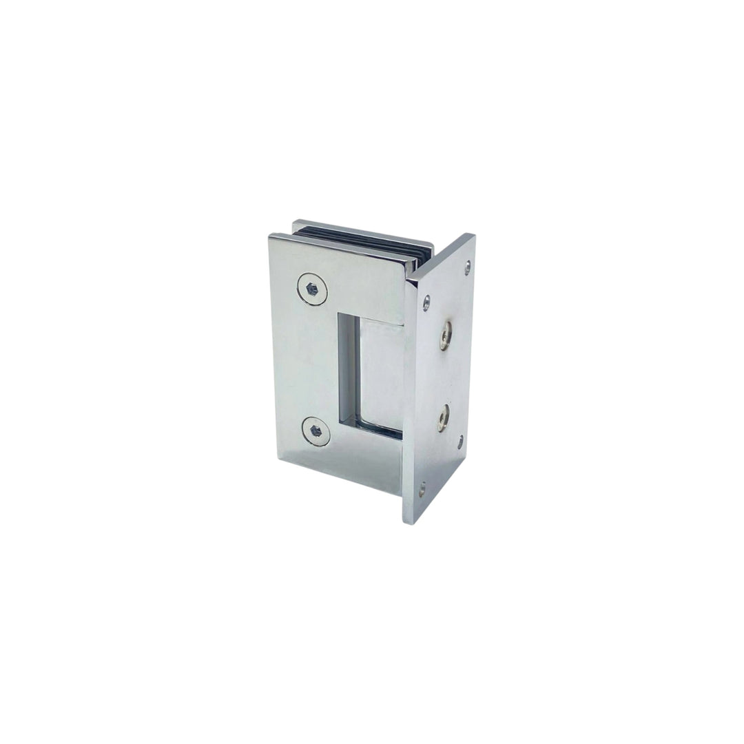 Full Plate Wall To Glass 90° – Polished Chrome