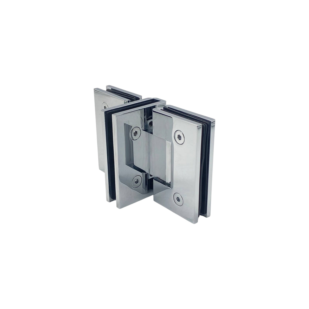 't' configuration double door partitions (enclosures) – polished chrome