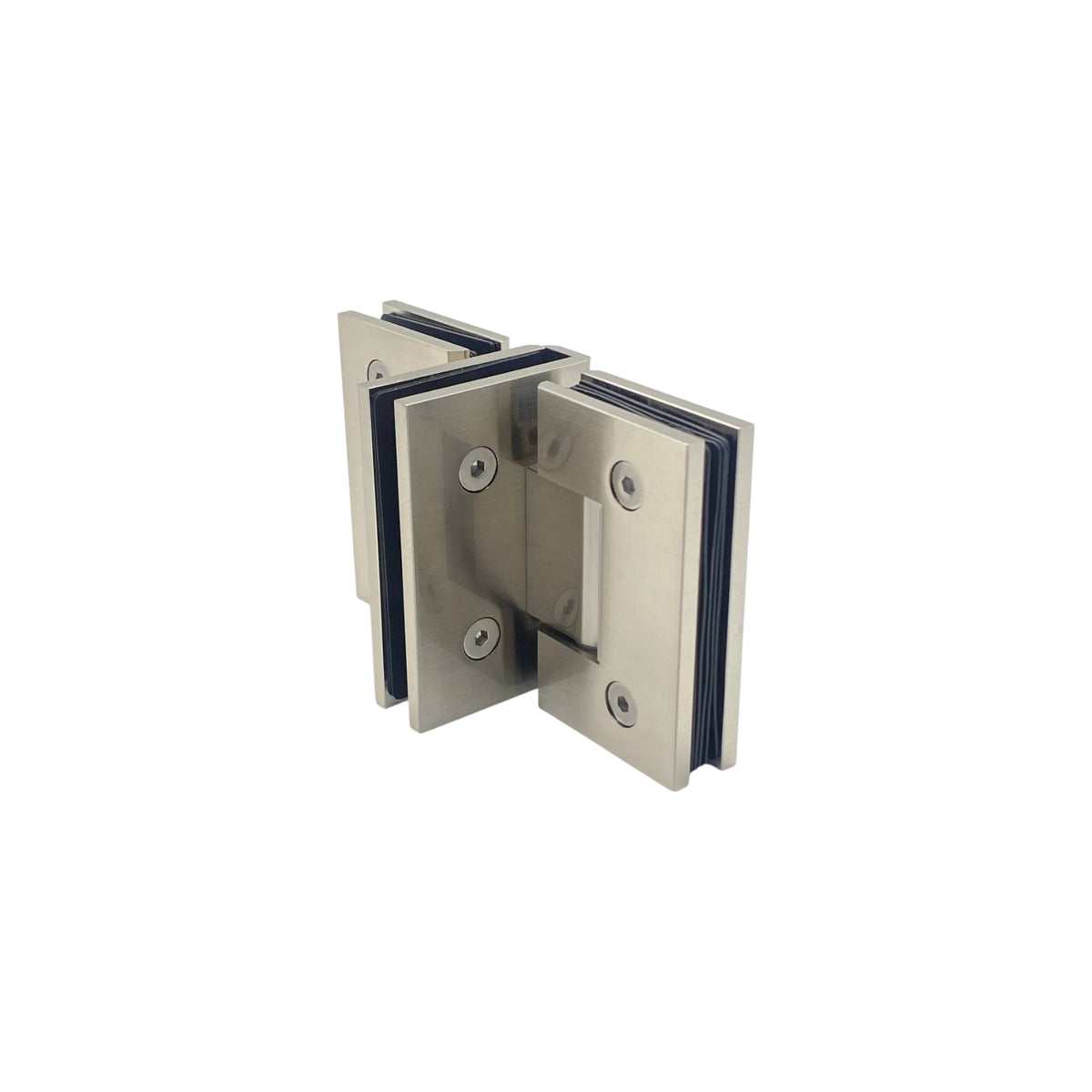 't' configuration double door partitions (enclosures) – satin nickel
