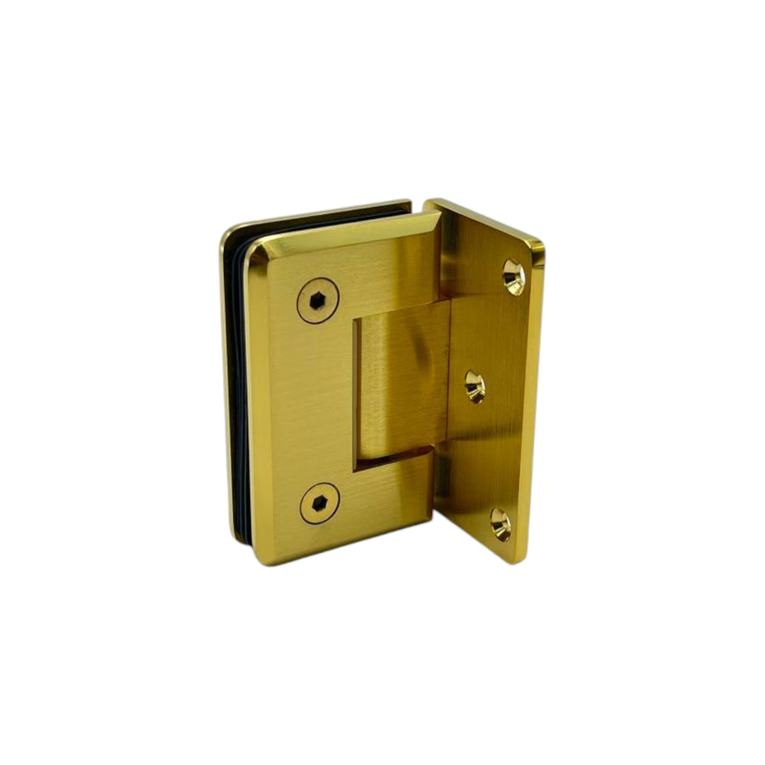 York Bevelled Offset Plate Wall To Glass 90° Shower Hinge