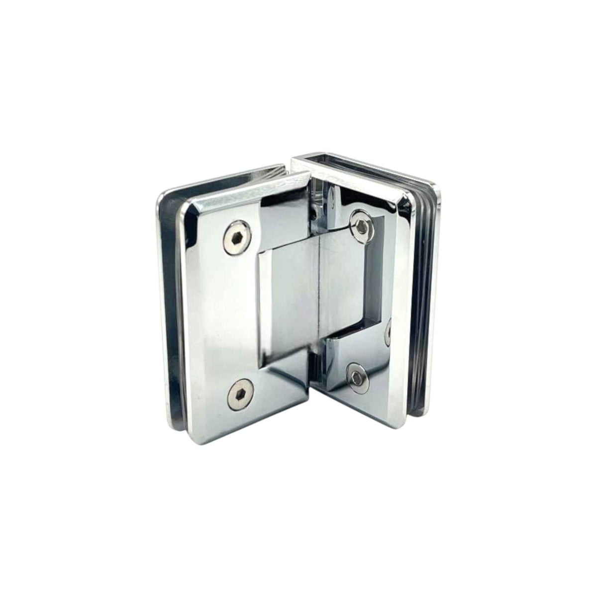 Bevelled shower hinge glass to glass 90°
