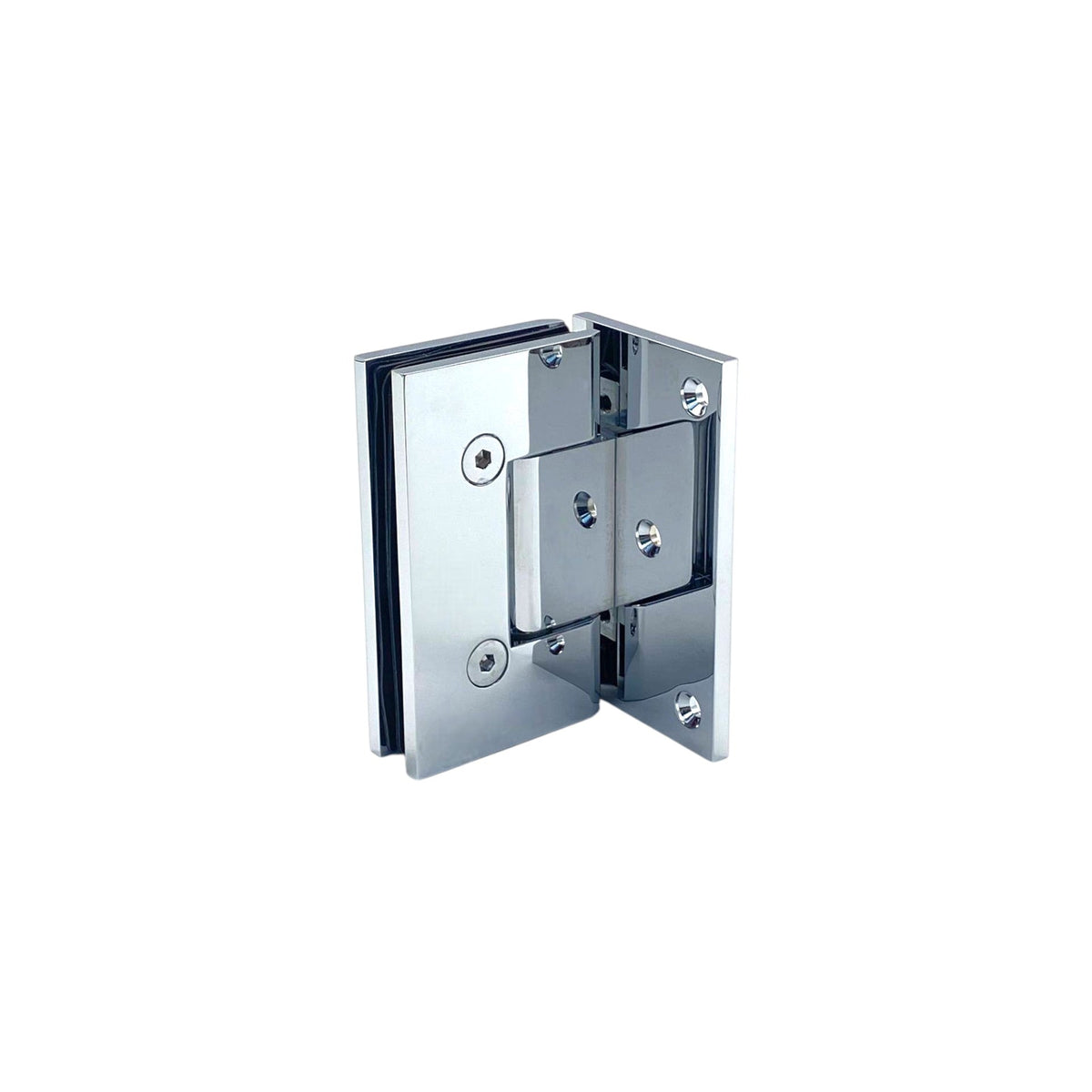 Porto heavy duty bevelled offset plate wall to glass 90° shower hinge