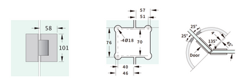 Heavy Duty Glass to Glass 135° (SH-024HS)