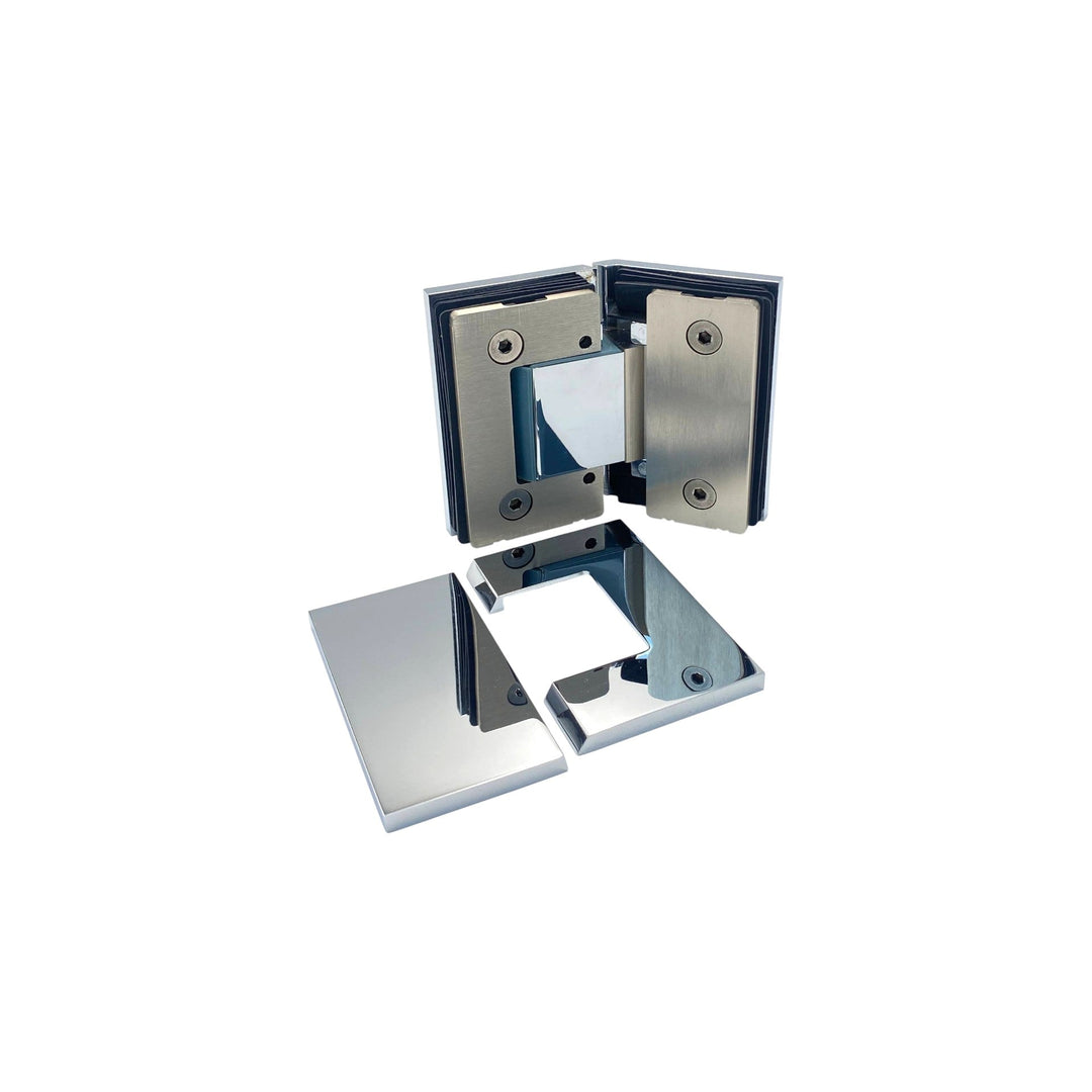 Adjustable Glass To Glass 135° Hinge with Cover Plate