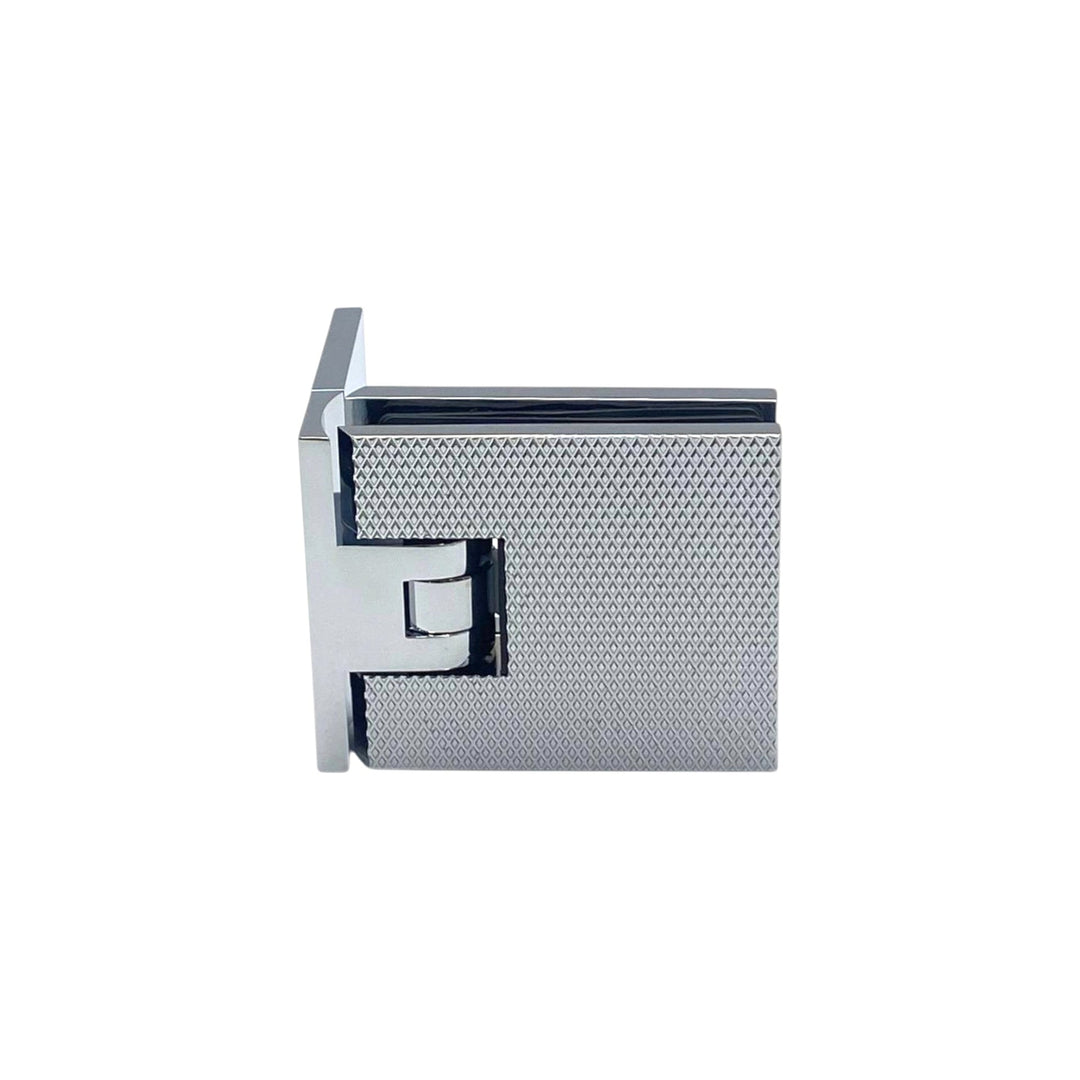 Adjustable Offset Plate Wall To Glass 90° Hinge with Cover