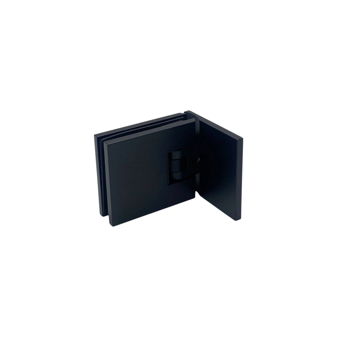 Adjustable Offset Plate Wall To Glass 90° Hinge with Cover