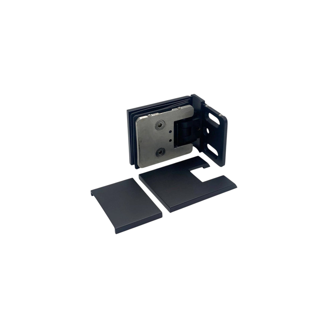 Adjustable Offset Plate Wall To Glass 90° Hinge with Cover