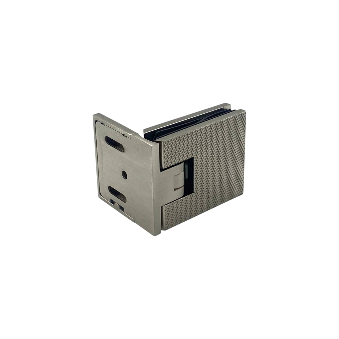 Adjustable Offset Plate Wall To Glass 90° Hinge with Cover