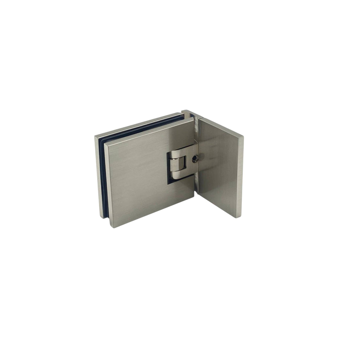 Adjustable Offset Plate Wall To Glass 90° Hinge with Cover
