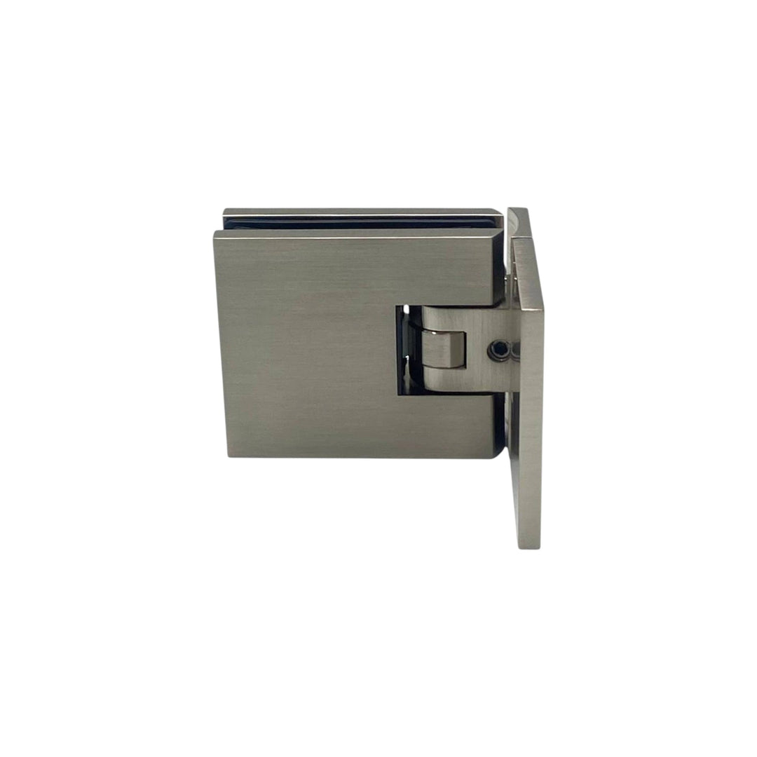Adjustable Offset Plate Wall To Glass 90° Hinge with Cover