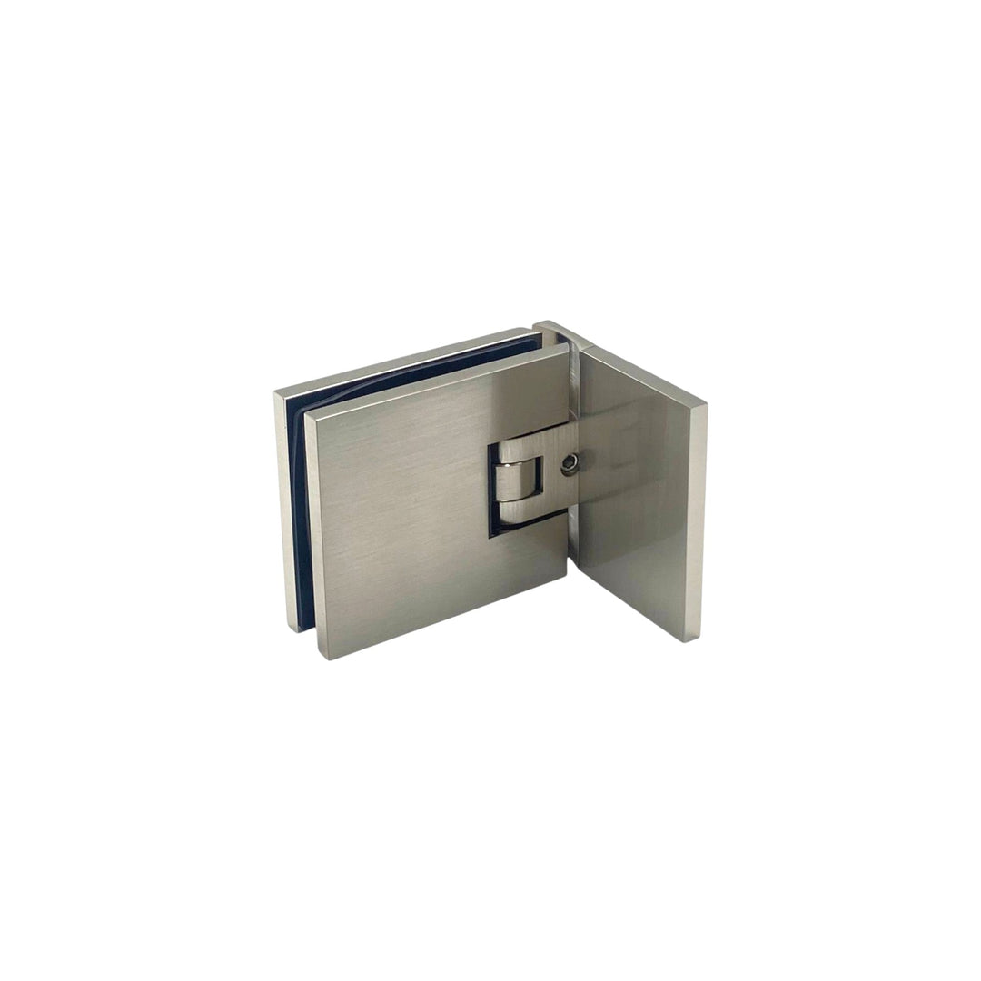 Adjustable Offset Plate Wall To Glass 90° Hinge with Cover