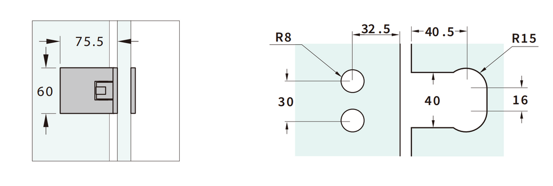 Adjustable Glass To Glass 90° Hinge with Cover Plate