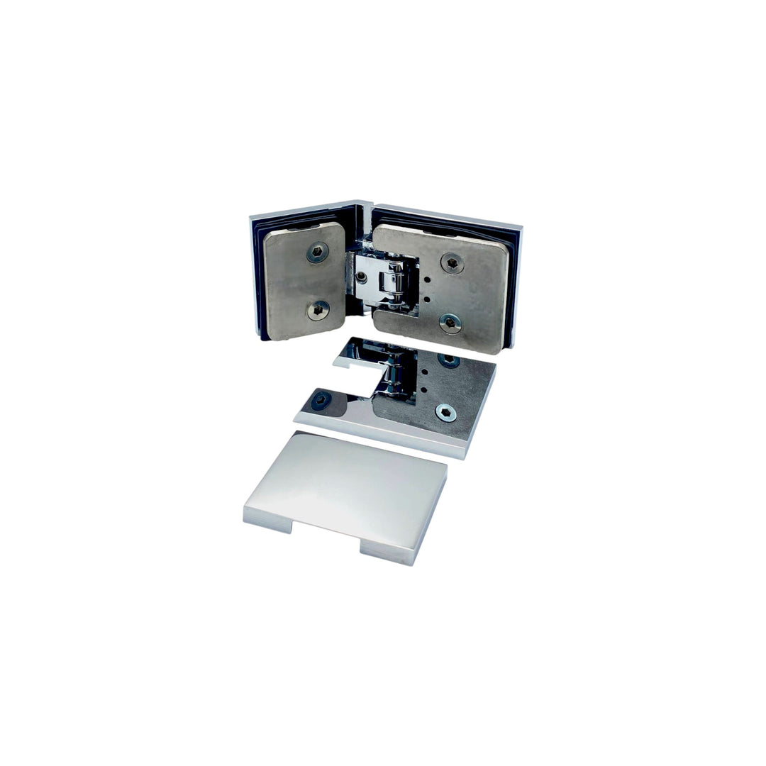 Adjustable Glass To Glass 135° Hinge with Cover Plate -