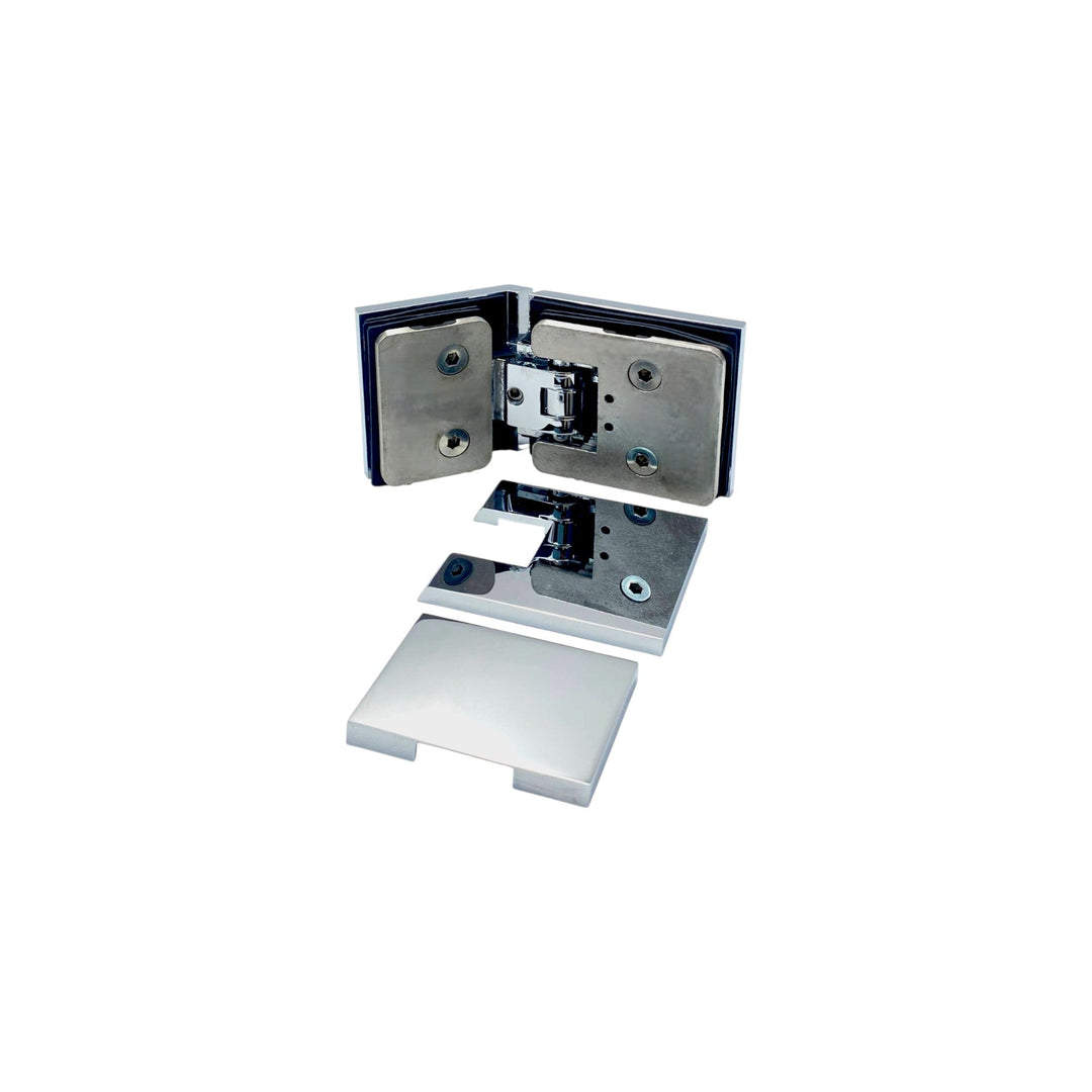 Adjustable Glass To Glass 135° Hinge with Cover Plate