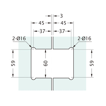 Glass To Glass Lock With Indicator - GL-505-CP