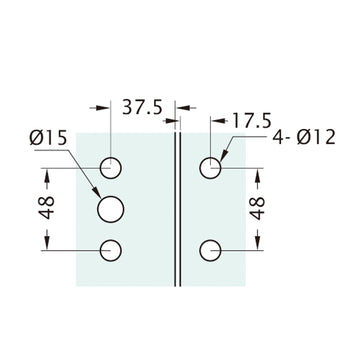 Shower door latch square - GL-500-CP