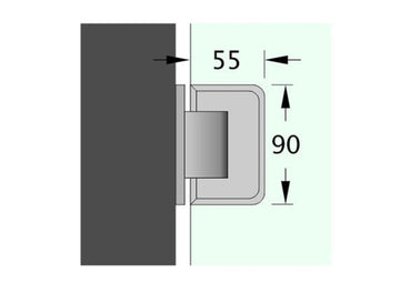 Offset Plate Wall to Glass 90⁰ - AJ-042B-CP