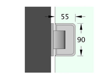 Offset Plate Wall to Glass 90⁰ - AJ-042B-SNP