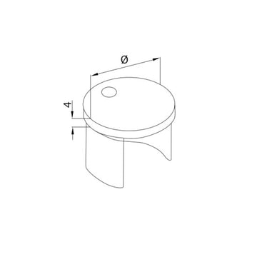 Round Handrail Channel End Cap -    BAL-466-304/316