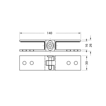 Glass Support Connector - GC-1302-CP