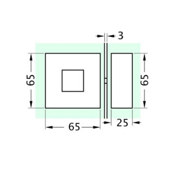 Shower door latch square - GL-500-SNP