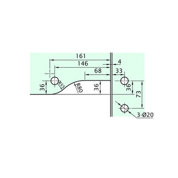 Top Glass Door Patch L Shape