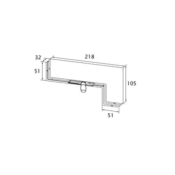 Top Glass Door Patch L Shape - PF451-CP